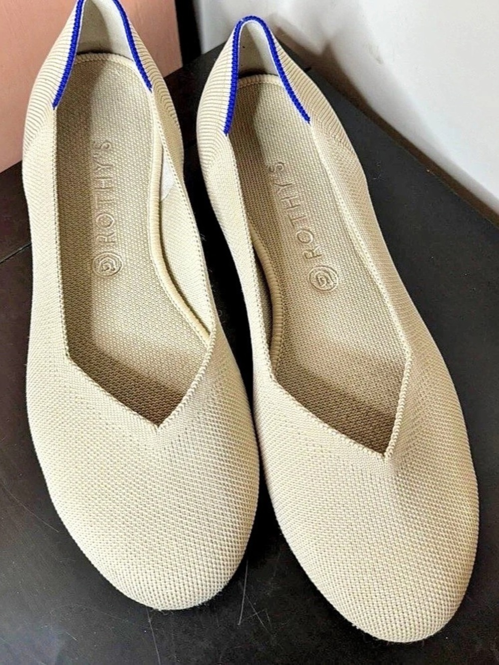 Rothy's The Point Pointed-Toe Flats in Cream US 8.5